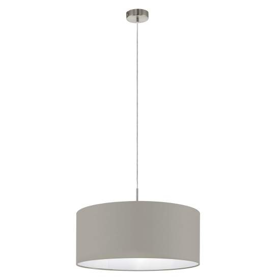 Lampadario A Sospensione Minimal Pasteri Acciaio Nichel Tortora 1 Luce E27 D53 31576