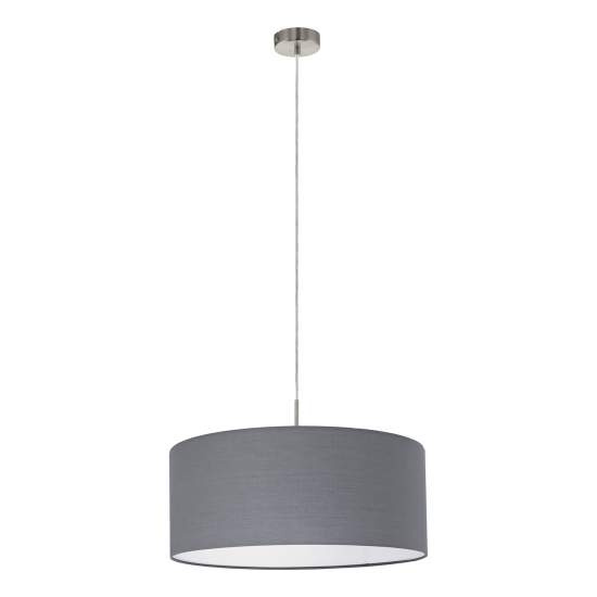 Lampadario A Sospensione Minimal Pasteri Acciaio Nichel Grigio 1 Luce E27 31577