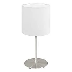 Lampada Da Tavolo Moderna Pasteri Acciaio Nichel Satinato 1 Luce E27 Ip20