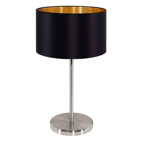 Lampada Da Tavolo Contemporanea Maserlo Acciaio Nichel Satinato Luce E27 Ip20 31627