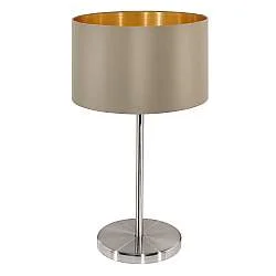 Lampada Da Tavolo Contemporanea Maserlo Acciaio Nichel Satinato 1 Luce E27
