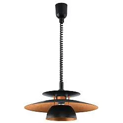 Lampadario A Sospensione Moderno Brenda Policarbonato Nero Rame 1 Luce E27