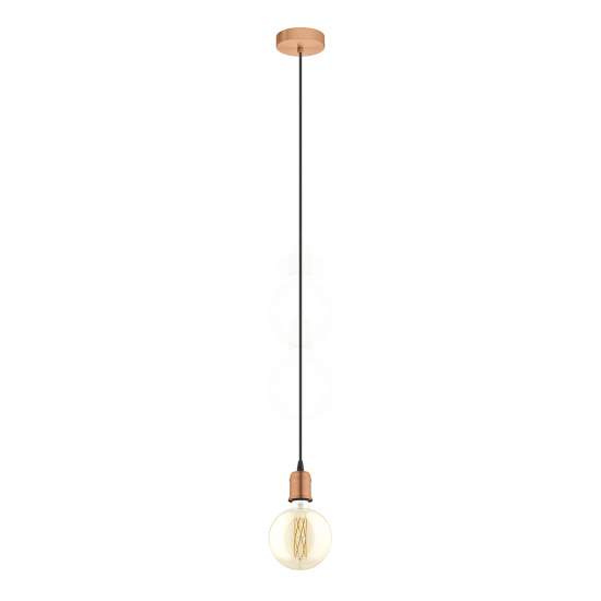 Lampadario A Sospensione Vintage Yorth Acciaio Rame Spazzolato 1 Luce E27 32539
