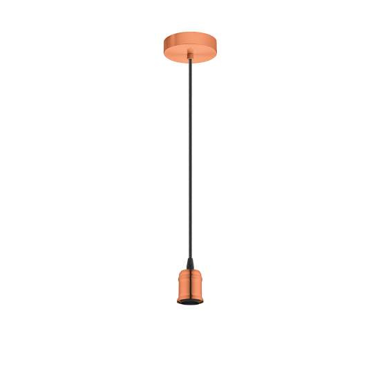 Lampadario A Sospensione Vintage Yorth Acciaio Rame Spazzolato 1 Luce E27 32539