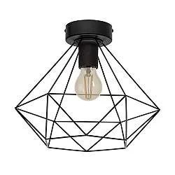 Plafoniera Vintage Tarbes Acciaio Nero 1 Luce E27