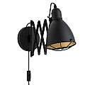 Applique Vintage Treburley Acciaio Nero 1 Luce E27 43184