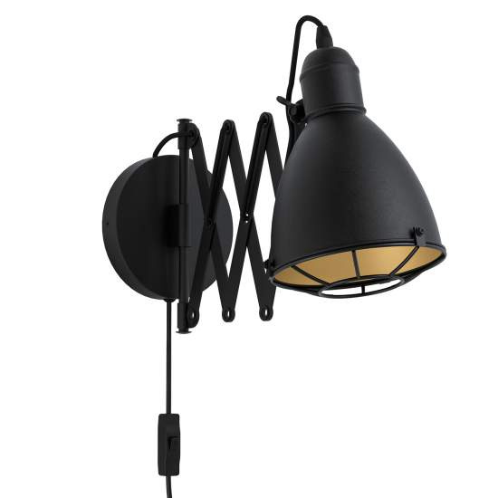 Applique Vintage Treburley Acciaio Nero 1 Luce E27 43184