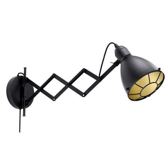 Applique Vintage Treburley Acciaio Nero 1 Luce E27 43184