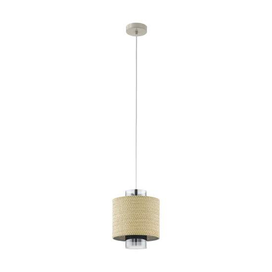 Lampadario A Sospensione Vintage Mediouna Acciaio Beige 1 Luce E27 43393