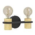 Applique Vintage Chieveley Acciaio Nero 2 Luci E27 43542