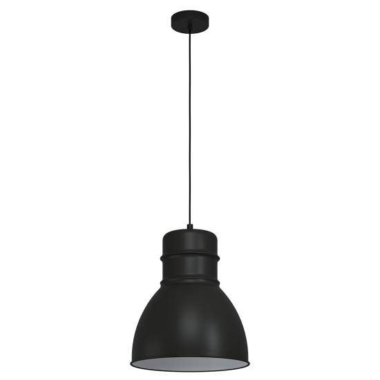 Lampadario A Sospensione Vintage Ebury Acciaio Grigio Bianco 1 Luce E27 43622