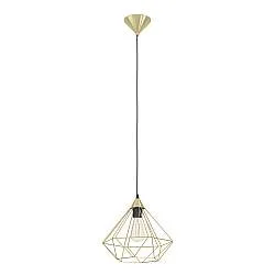 Sospensione Vintage Tarbes Acciaio Ottone Spazzolato 1 Luce E27