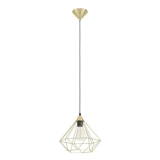 Sospensione Vintage Tarbes Acciaio Ottone Spazzolato 1 Luce E27 43679
