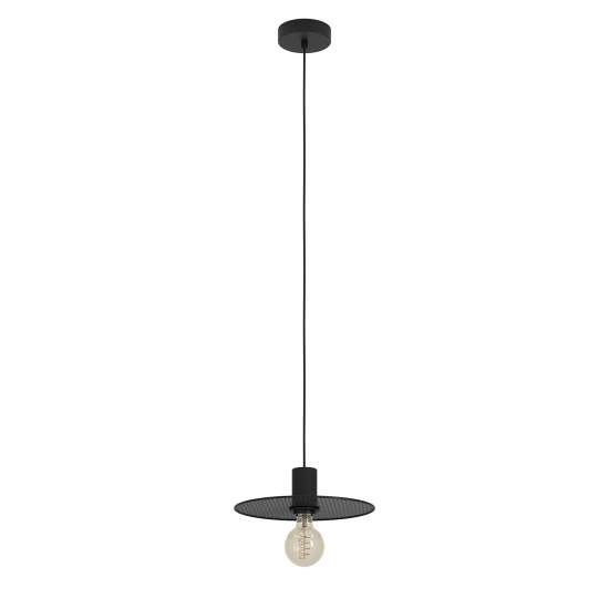 Lampadario A Sospensione Vintage Ikeston Acciaio Nero 1 Luce E27 43731
