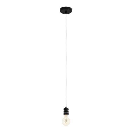Lampadario A Sospensione Vintage Yorth Acciaio Nichel Nero 1 Luce E27 43801