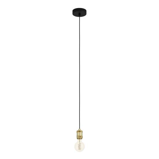 Lampadario A Sospensione Vintage Yorth Acciaio Nero Brunito 1 Luce E27 43803