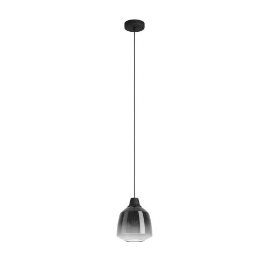 Lampadario A Sospensione Vintage Sedbergh Acciaio Nero Vetro 1 Luce E27 43821