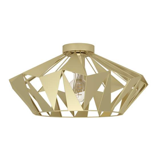 Plafoniera Vintage Carlton Acciaio Oro 1 Luce E27 43908