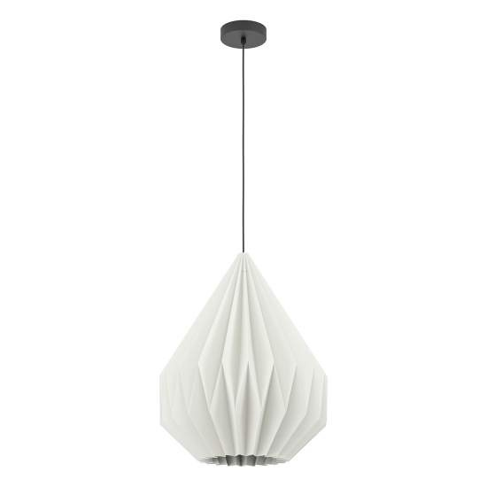 Lampadario A Sospensione Vintage Minting Acciaio Nero Bianco 1 Luce E27 43933
