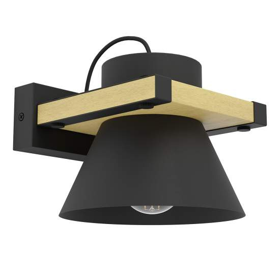 Applique Vintage Maccles Acciaio Nero 1 Luce E27 43958