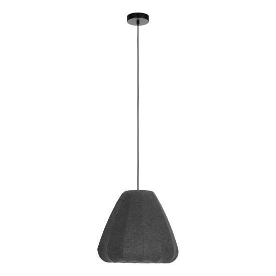 Sospensione Vintage Barlaston Piccolo Acciaio Nero Grigio 1 Luce E27 43973