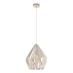 Lampadario A Sospensione Vintage Carlton-P Acciaio Albicocca Pastello 1 Luce E27