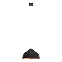Lampadario A Sospensione Vintage Truro 2 Acciaio Nero Rame 1 Luce E27