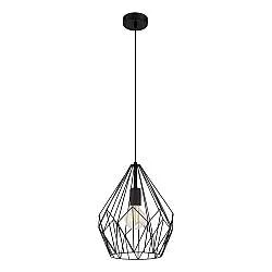 Lampadario A Sospensione Vintage Carlton Acciaio Nero 1 Luce E27
