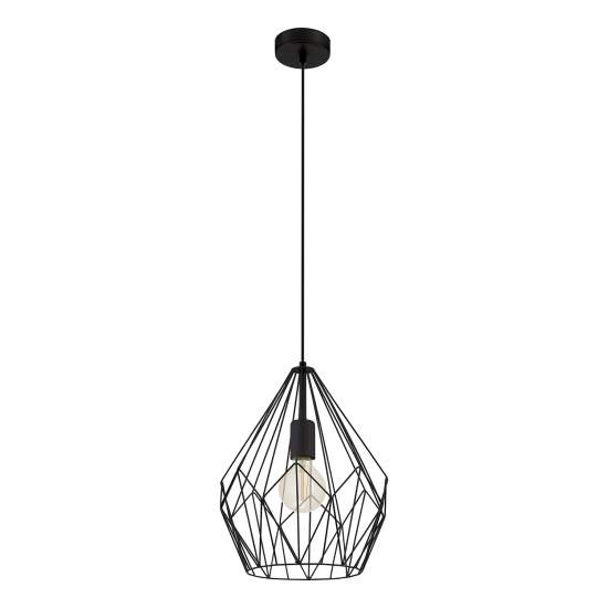 Lampadario A Sospensione Vintage Carlton Acciaio Nero 1 Luce E27 49257