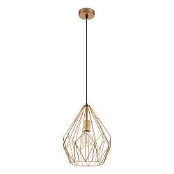 Lampadario A Sospensione Vintage Carlton Acciaio Rame 1 Luce E27