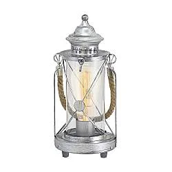 Lampada Da Tavolo Vintage Bradford Acciaio Argento Argento Antico 1 Luce E27