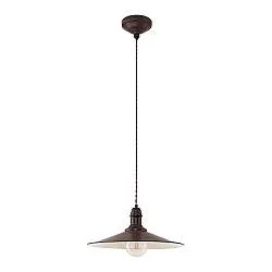 Lampadario A Sospensione Vintage Stockbury Acciaio Marrone Antico 1 Luce E27
