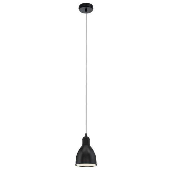 Sospensione Vintage Priddy Acciaio Nero Bianco 1 Luce E27 49464