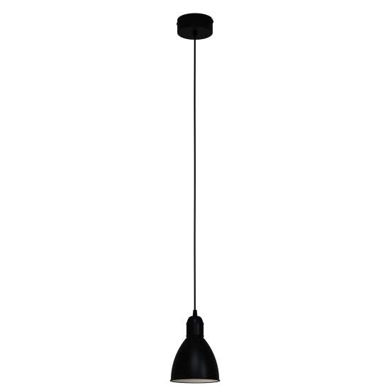Sospensione Vintage Priddy Acciaio Nero Bianco 1 Luce E27 49464
