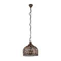 Lampadario A Sospensione Vintage Jadida Acciaio Rame Anticato Vetro 1 Luce E27 49764
