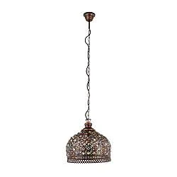 Lampadario A Sospensione Vintage Jadida Acciaio Rame Anticato Vetro 1 Luce E27