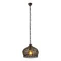 Lampadario A Sospensione Vintage Jadida Acciaio Rame Anticato Vetro 1 Luce E27 49764