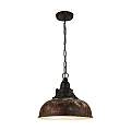 Lampadario A Sospensione Vintage Grantham 1 Acciaio Marrone Antico 1 Luce E27 49819
