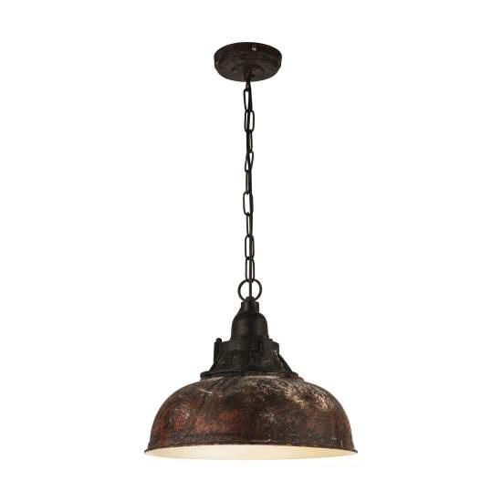 Lampadario A Sospensione Vintage Grantham 1 Acciaio Marrone Antico 1 Luce E27 49819