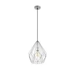 Sospensione Rustica-Country Cartlton Acciaio Argento 1 Luce E27