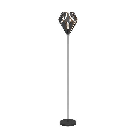 Piantana Vintage Carlton 1 Acciaio Nero 1 Luce E27 49994