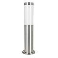 Paletto Esterno Helsinki Acciaio Argento Policarbonato Bianco 1 Luce E27 45Cm 81751