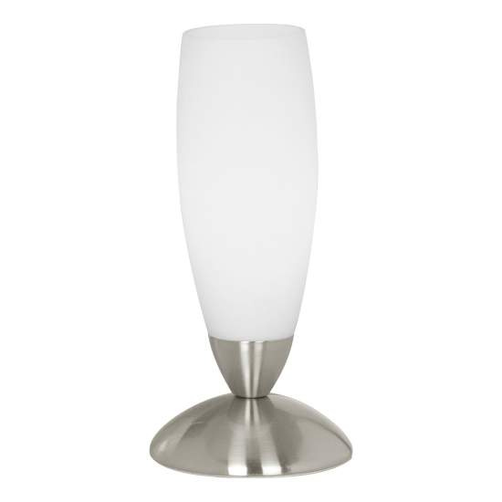 Lampada Da Tavolo Contemporanea Slim Acciaio Nichel Satinato 1 Luce E14 82305