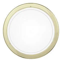 Plafoniera-Applique Contemporanea Planet 1 Acciaio Ottone Vetro Bianco E27