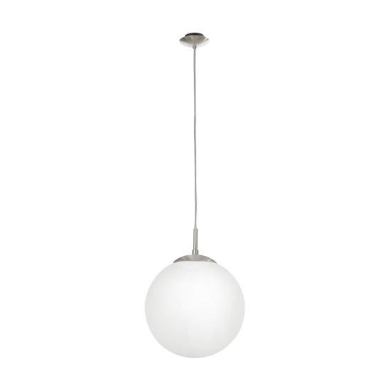 Sospensione Minimal Rondo Piccolo Acciaio Nichel Opaco Vetro 1 Luce E27 85262