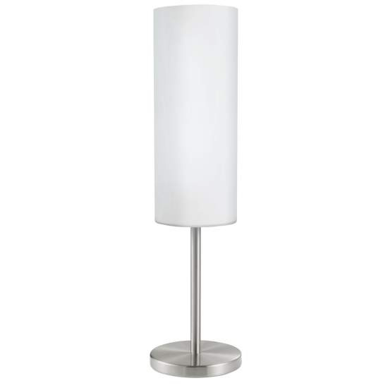 Lampada Da Tavolo Contemporanea Troy 3 Acciaio Nichel Satinato 1 Luce E27 85981