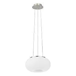 Lampadario Contemporaneo Optica Acciaio Nichel Vetro 2 Luci E27
