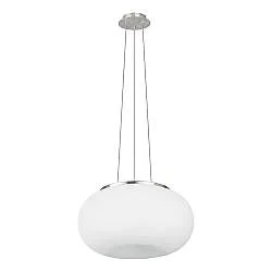Lampadario Contemporaneo Optica Acciaio Nichel Opaco Vetro 2 Luci E27