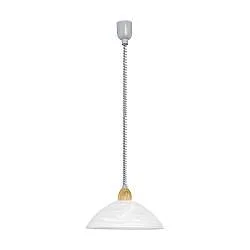 Lampadario A Sospensione Moderno Lord 2 Policarbonato Nichel Vetro 1 Luce E27
