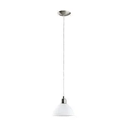 Lampadario A Sospensione Moderno Brenda Acciaio Nichel Vetro 1 Luce E27